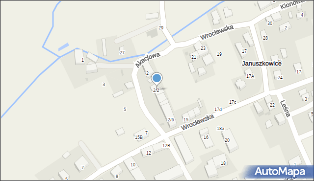 Januszkowice, Akacjowa, 2/2, mapa Januszkowice