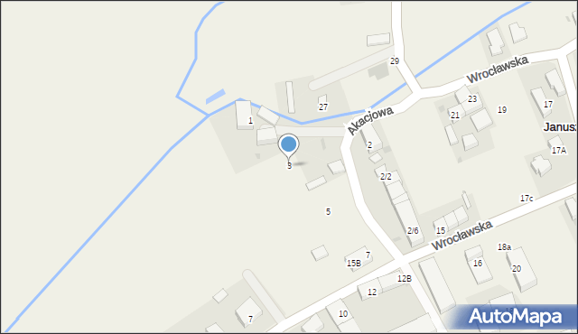 Januszkowice, Akacjowa, 3, mapa Januszkowice