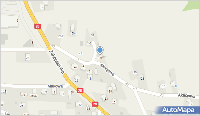 Jaroszowice, Akacjowa, 36, mapa Jaroszowice