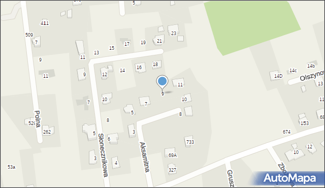 Jaworze, Aksamitna, 9, mapa Jaworze