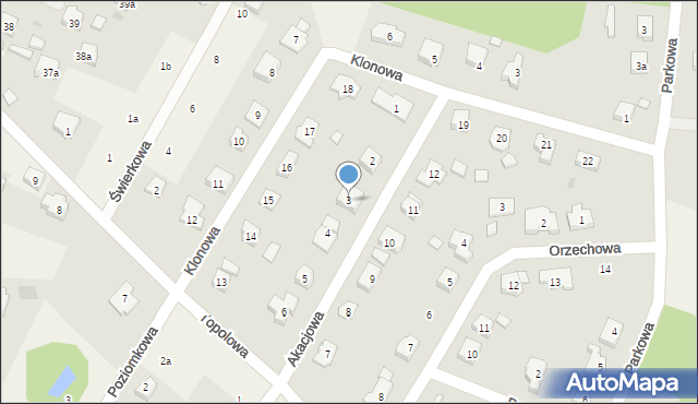 Jerzmanowa, Akacjowa, 3, mapa Jerzmanowa