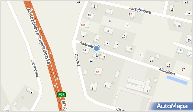 Juszkowo, Akacjowa, 4, mapa Juszkowo
