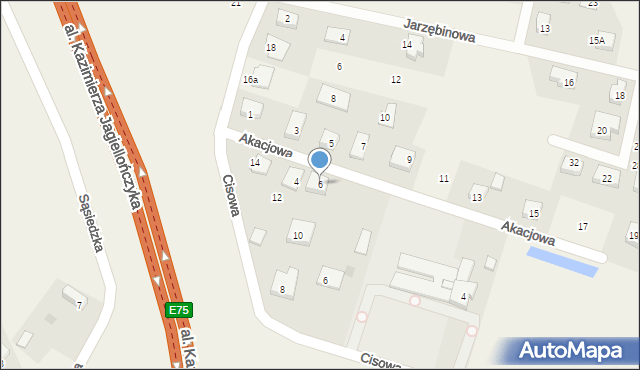 Juszkowo, Akacjowa, 6, mapa Juszkowo