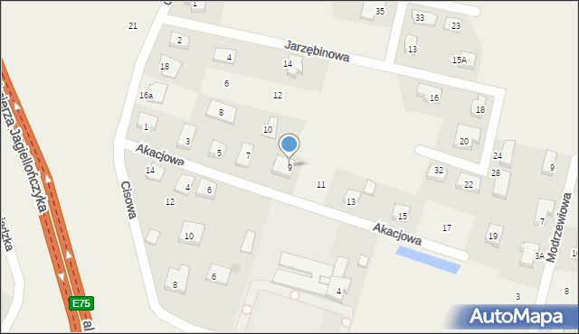Juszkowo, Akacjowa, 9, mapa Juszkowo