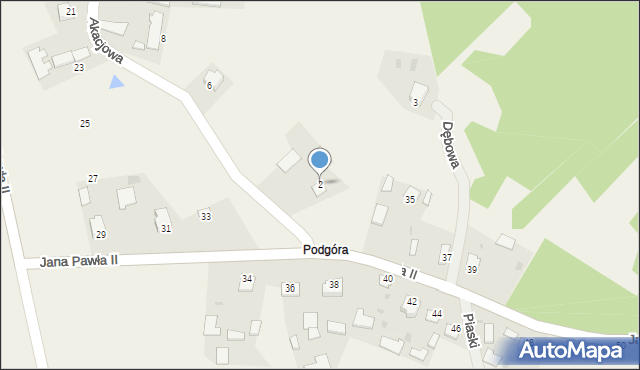 Kaczaki, Akacjowa, 2, mapa Kaczaki