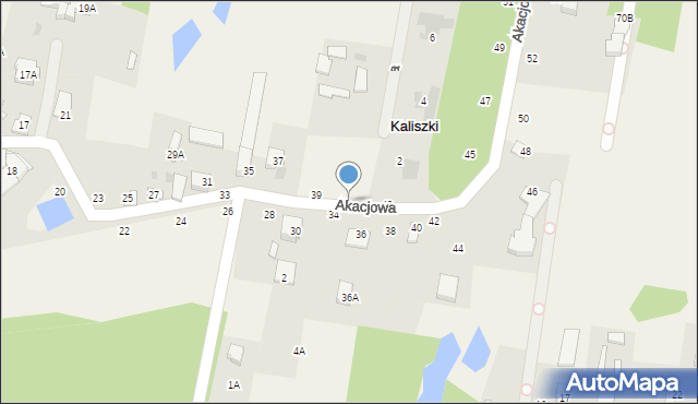 Kaliszki, Akacjowa, 41, mapa Kaliszki