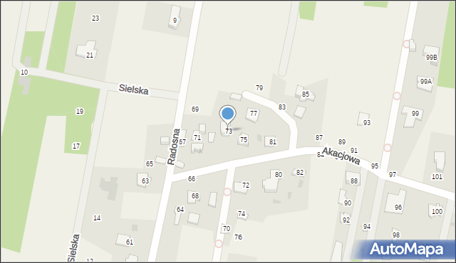 Kaliszki, Akacjowa, 73, mapa Kaliszki