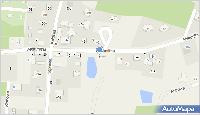 Kalonka, Aksamitna, 41, mapa Kalonka