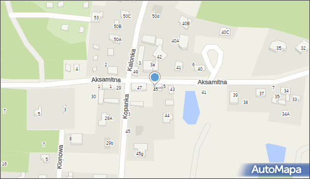Kalonka, Aksamitna, 45, mapa Kalonka