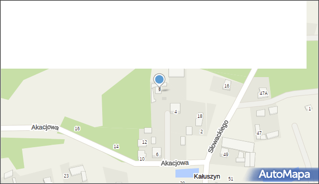 Kałuszyn, Akacjowa, 8A, mapa Kałuszyn