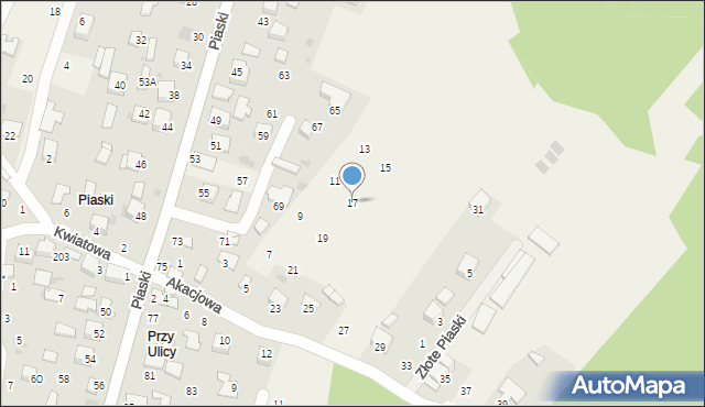 Kamień, Akacjowa, 17, mapa Kamień