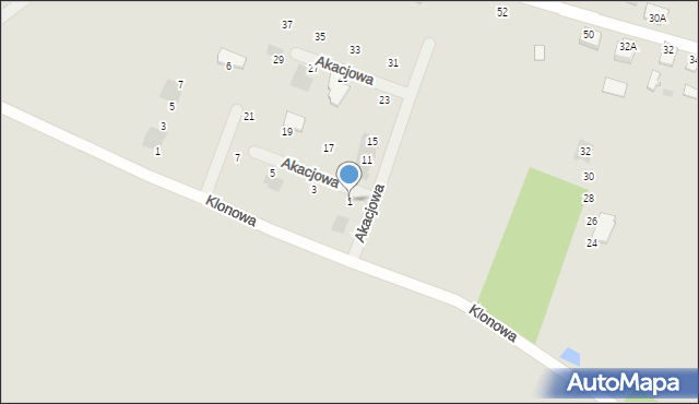 Kańczuga, Akacjowa, 1, mapa Kańczuga