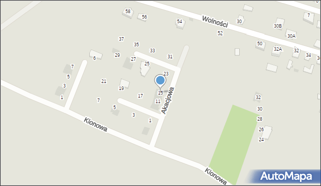 Kańczuga, Akacjowa, 15, mapa Kańczuga