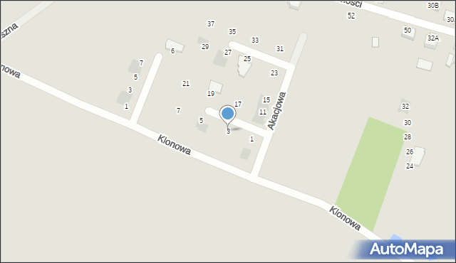 Kańczuga, Akacjowa, 3, mapa Kańczuga