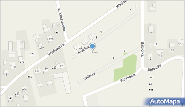 Kaszów, Akacjowa, 9, mapa Kaszów