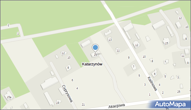 Katarzynów, Akacjowa, 23, mapa Katarzynów