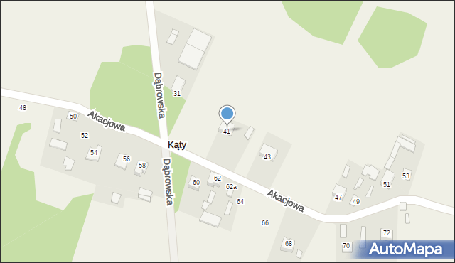 Kąty, Akacjowa, 41, mapa Kąty