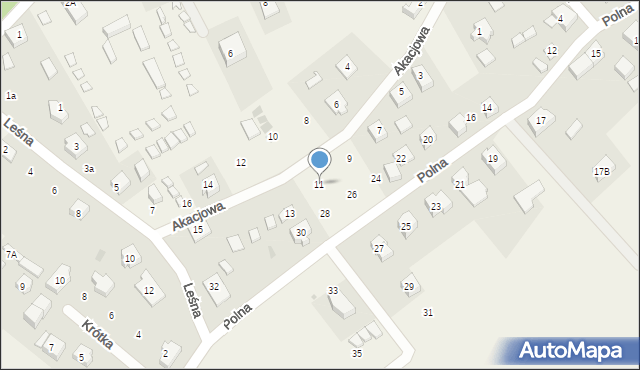 Kąty Rybackie, Akacjowa, 11, mapa Kąty Rybackie