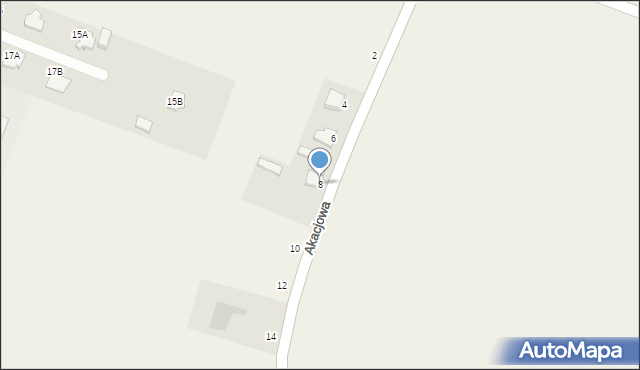 Kazuń-Bielany, Akacjowa, 8, mapa Kazuń-Bielany