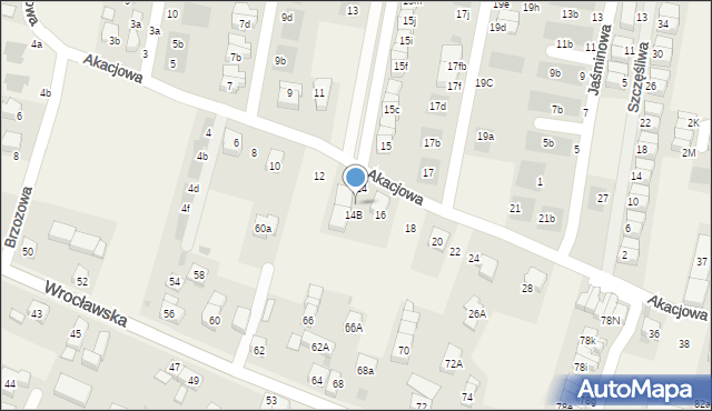 Kiełczów, Akacjowa, 14A, mapa Kiełczów