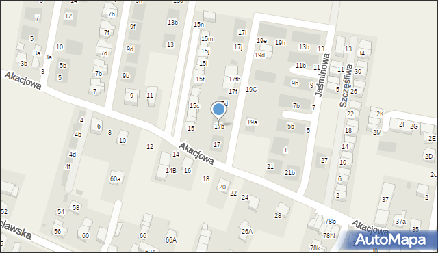 Kiełczów, Akacjowa, 17b, mapa Kiełczów