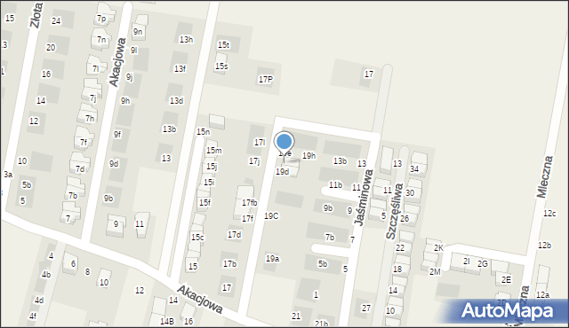 Kiełczów, Akacjowa, 19da, mapa Kiełczów