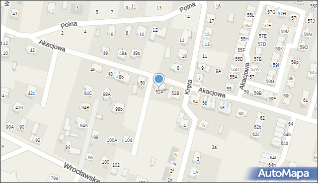 Kiełczów, Akacjowa, 52A, mapa Kiełczów
