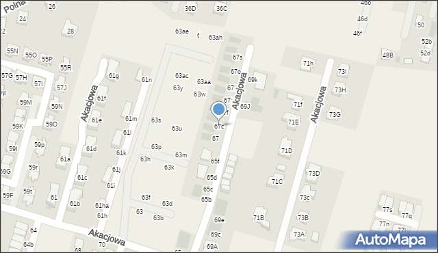 Kiełczów, Akacjowa, 67c, mapa Kiełczów