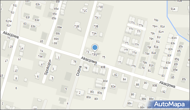 Kiełczów, Akacjowa, 73/1, mapa Kiełczów