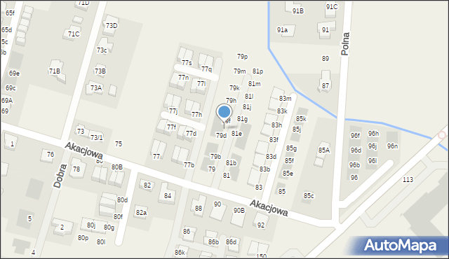 Kiełczów, Akacjowa, 79e, mapa Kiełczów