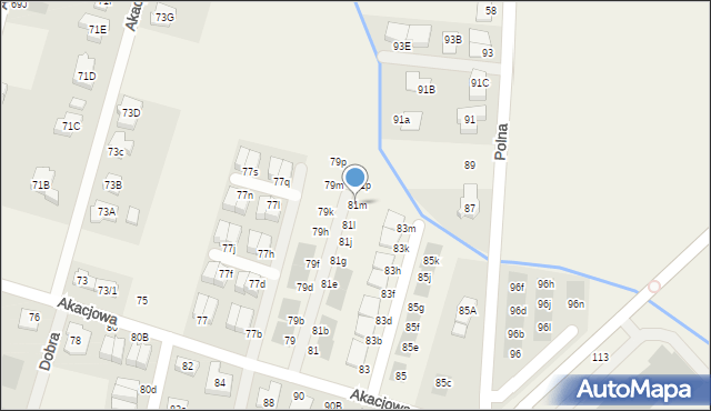 Kiełczów, Akacjowa, 81m, mapa Kiełczów