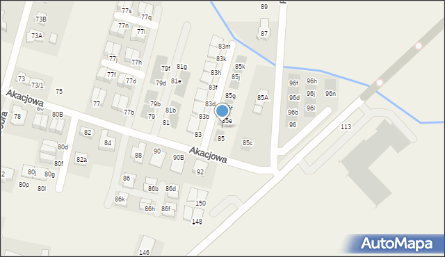 Kiełczów, Akacjowa, 85d, mapa Kiełczów