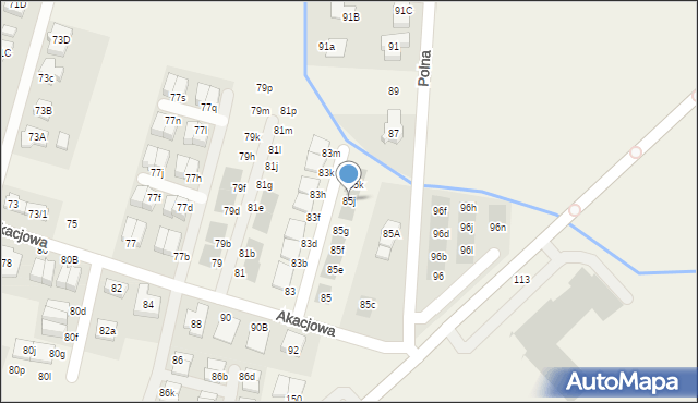 Kiełczów, Akacjowa, 85j, mapa Kiełczów