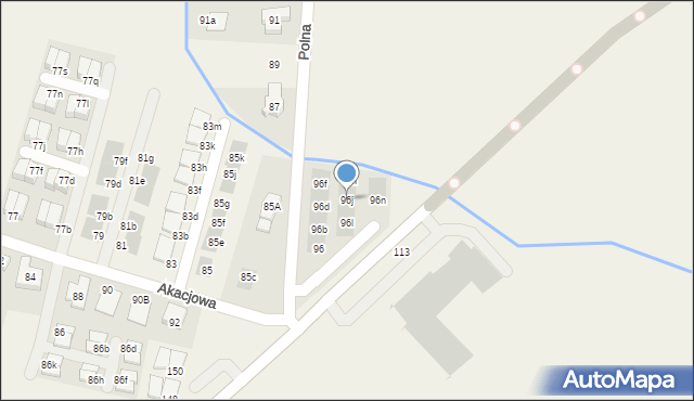 Kiełczów, Akacjowa, 96j, mapa Kiełczów