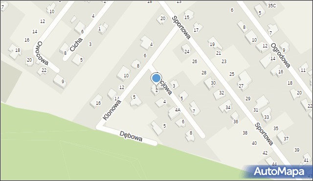 Kleszczów, Akacjowa, 2, mapa Kleszczów