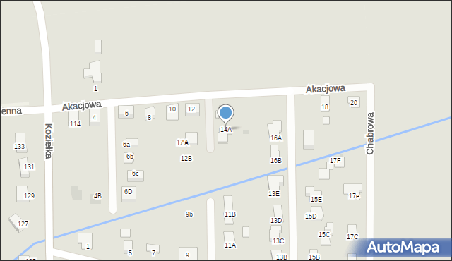 Knurów, Akacjowa, 14A, mapa Knurów