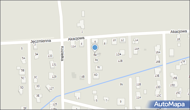 Knurów, Akacjowa, 6a, mapa Knurów