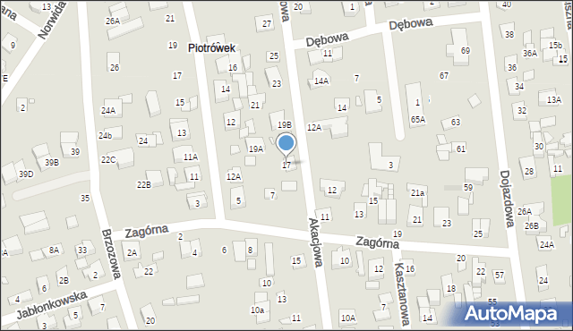 Kobyłka, Akacjowa, 17, mapa Kobyłka