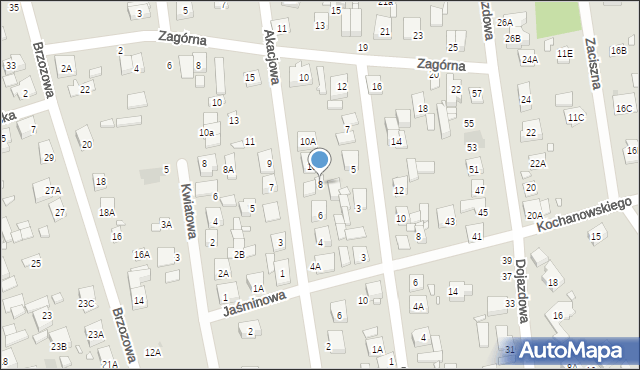 Kobyłka, Akacjowa, 8, mapa Kobyłka
