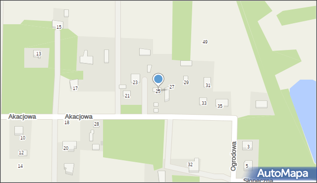 Kocerany, Akacjowa, 25, mapa Kocerany