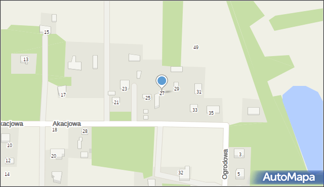 Kocerany, Akacjowa, 27, mapa Kocerany