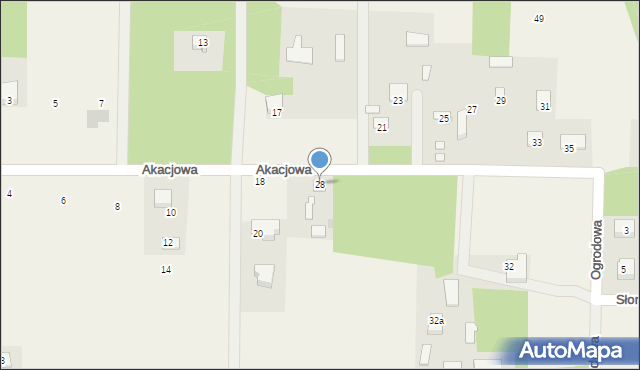 Kocerany, Akacjowa, 28, mapa Kocerany
