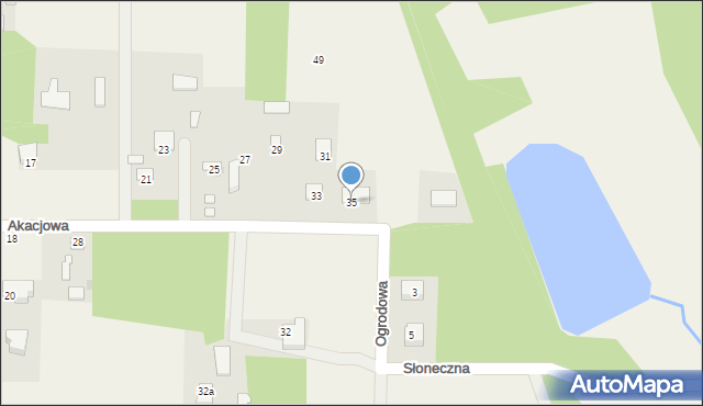Kocerany, Akacjowa, 35, mapa Kocerany
