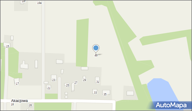 Kocerany, Akacjowa, 49, mapa Kocerany