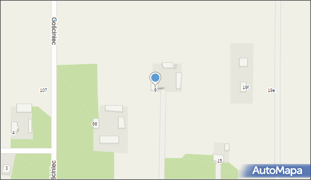 Kocerany, Akacjowa, 9, mapa Kocerany