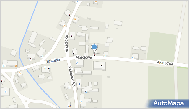 Koczała, Akacjowa, 1, mapa Koczała