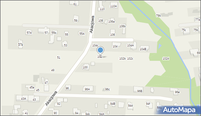 Koczargi Stare, Akacjowa, 102a, mapa Koczargi Stare