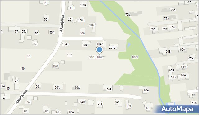 Koczargi Stare, Akacjowa, 102c, mapa Koczargi Stare