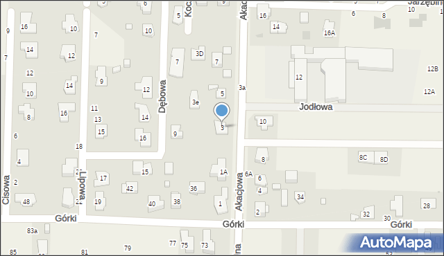 Koczargi Stare, Akacjowa, 3, mapa Koczargi Stare