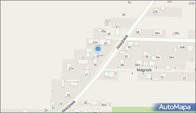 Koczargi Stare, Akacjowa, 41, mapa Koczargi Stare